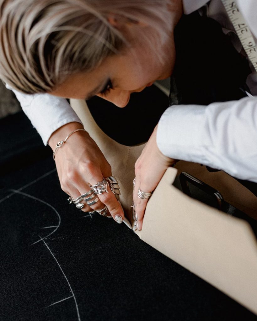 Person crafting a garment